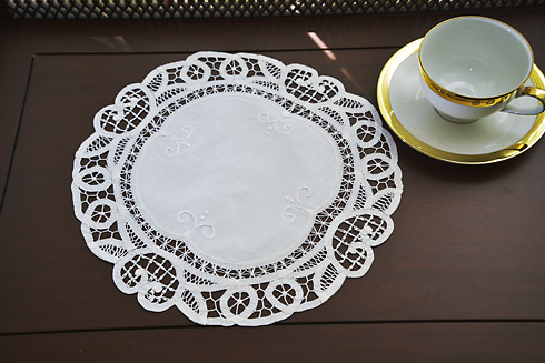 White Princess Battenburg Lace 12" Round Doilies.(4 pieces)